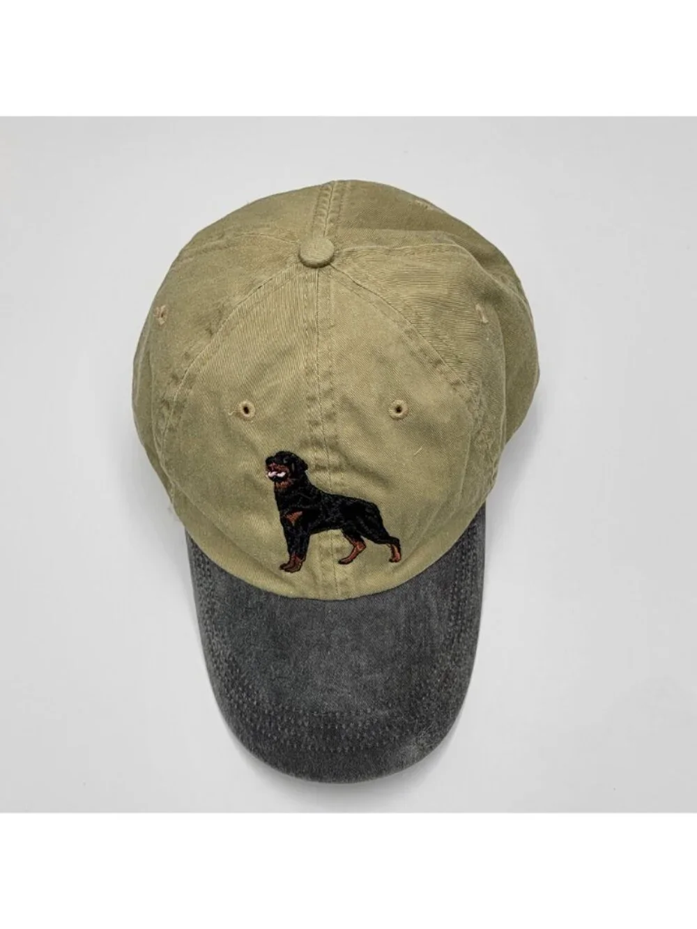 Rottweiler Dog Embroidered Baseball Cap, Dad Cap & Distressed Gray Adjustable St - Picture 2 of 14